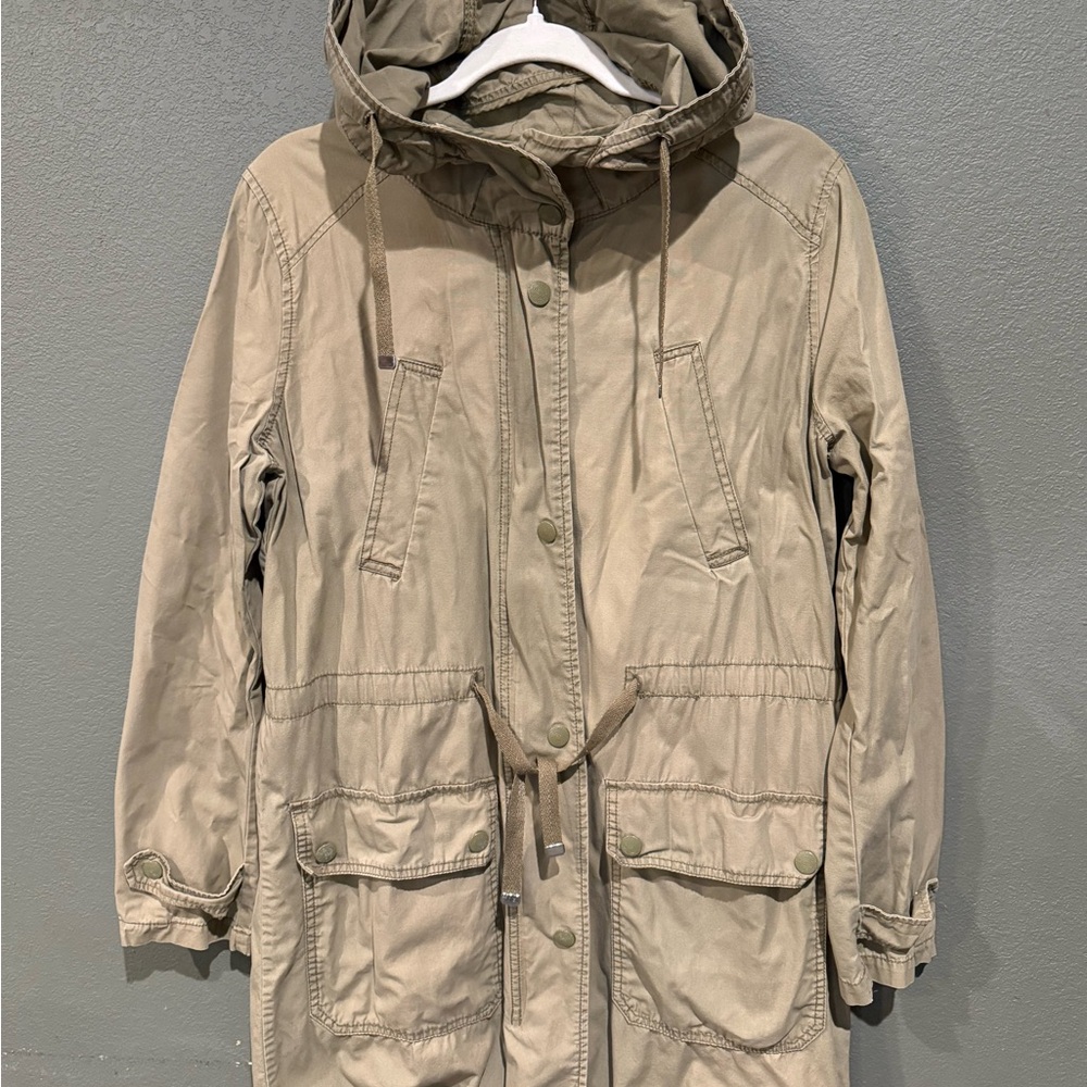 Top Shop hooded zip up w/button flap